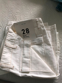 Oak + Fort Brand New Cotton White Wide-leg Pants - Tag On