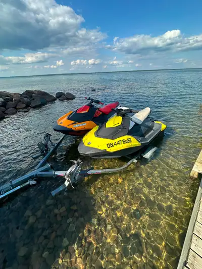 SeaDoo Spark package deal. 2014 Spark and 2018 Spark Trixx with double galvanized trailer Selling a...