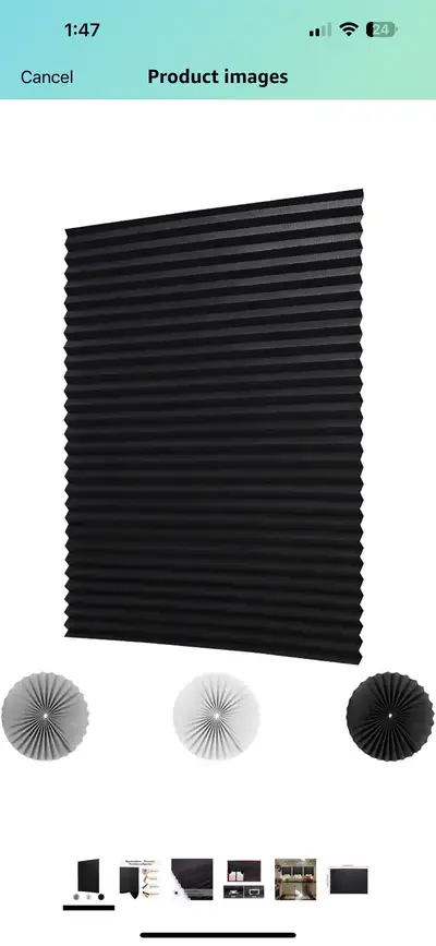 3 Pack Cordless Light Filtering Pleated Fabric Shade with 4 Clip, View more