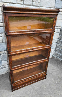 ANTIQUE OAK STACKING BARRISTERS BOOKCASE 