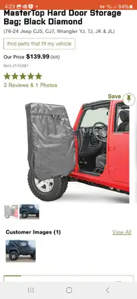 Jeep door storage bags