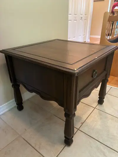 Solid Wood End Table / Side Table with Storage Drawer, View more