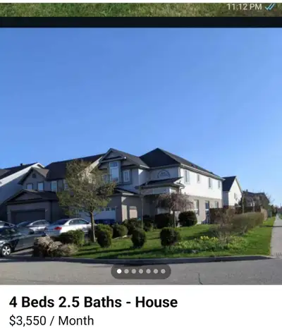 Spacious 4-bedroom corner home available for rent in a friendly neighborhood near the intersection o...