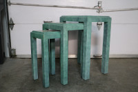 Ensemble de 3 tables gigogne de couleur turquoise