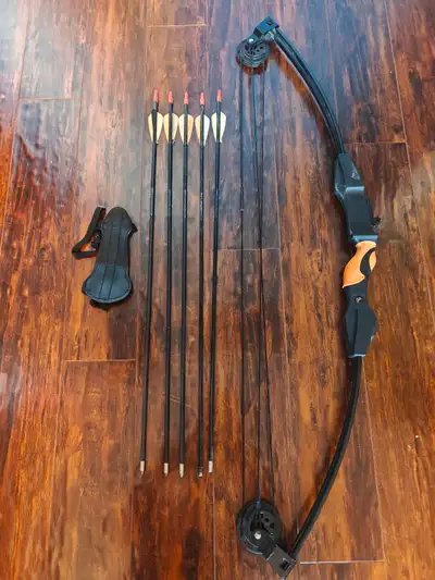 Selling a used Barnett Banshee Quad ambidextrous youth compound bow in working condition. I'm includ...