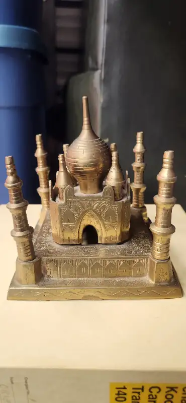 Vintage Brass Taj Mahal etched design., View more