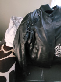 Leather Motorcycle jacket and chaps coat