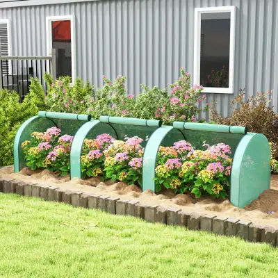 Mini Tunnel Greenhouse with PE Cover Garden Green Grow Shed with, View more