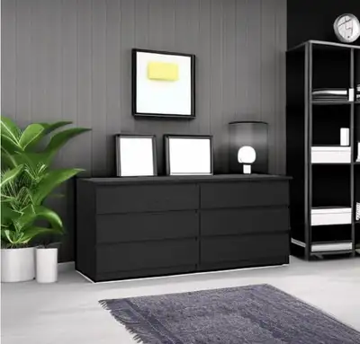 Set of two, New in box 6 drawers dressers, black,, View more