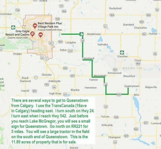 (11.89) Acreage / Land for Sale SE of Calgary 150,000 Land for