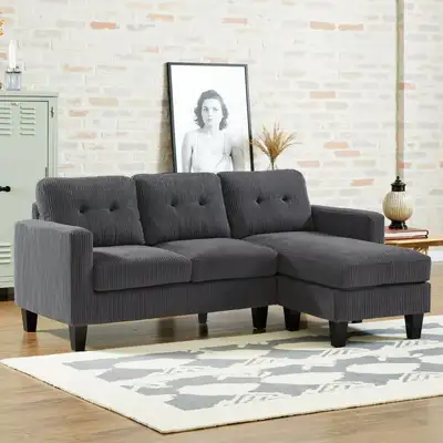 Discount Crodoury Modern Sectional Sofa Reversible Ottoman Set, View more
