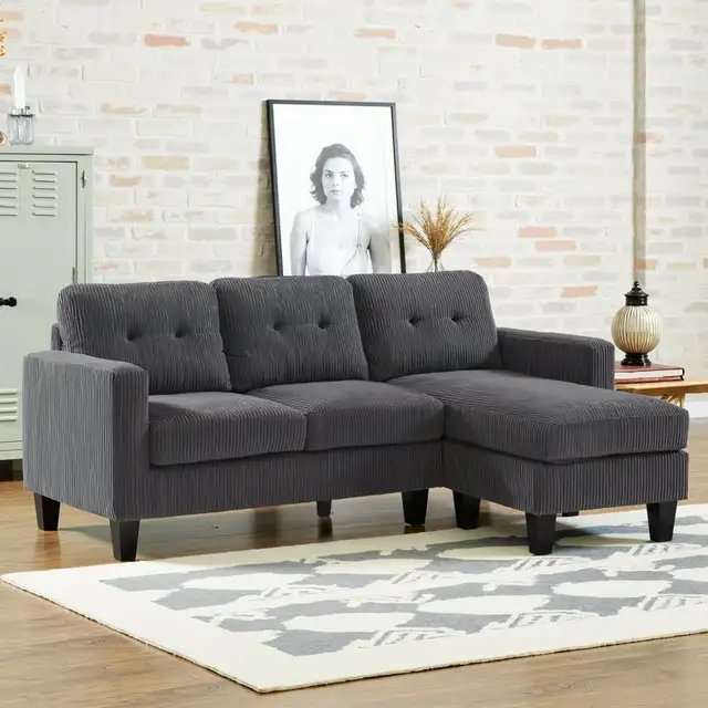 Discount Crodoury Modern Sectional Sofa Reversible Ottoman Set in Couches & Futons in Kingston - Image 2