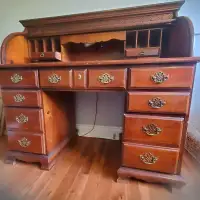 Antique 1800's Pedestal Rolltop Desk