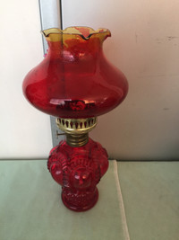 Small Vintage 60s Red 11" High Lamp Bunsen Burner