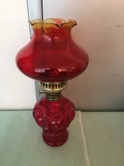Small Vintage 60s Red 11" High Lamp Bunsen Burner, View more