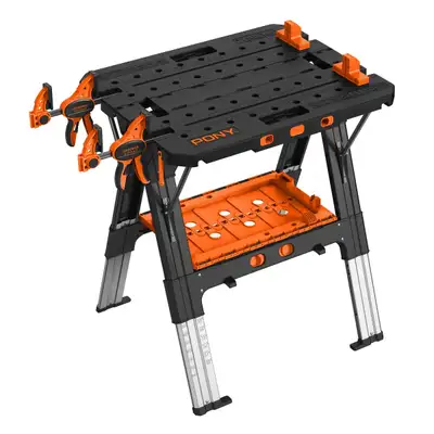 Folding Worktable & Sawhorse 2-in-1 – Heavy Duty, Adjustable Hei, View more