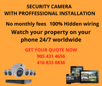 SECURITY CAMERA WITH PROFESSIONALLY HIDDEN WIRING