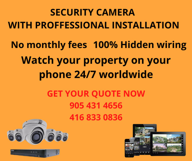 SECURITY CAMERA WITH PROFESSIONALLY HIDDEN WIRING in Other Business & Industrial in Peterborough