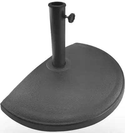 Keep your patio umbrella secure with this heavy-duty half round base stand. Built with durability an...