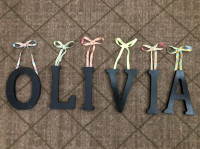 WALL LETTERS "OLIVIA" (6" SIZE EACH) $10/ALL
