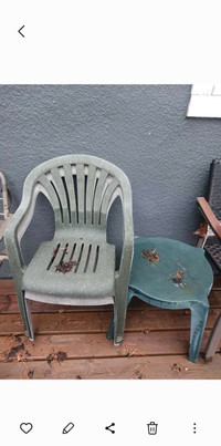 2 patio chairs + small table