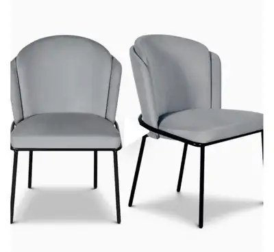 Elegant Grey Velvet Dining Chairs – In Stock!, View more