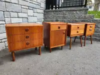 MID-CENTURY DANISH TEAK END TABLES/NIGHT STANDS $195 each 
