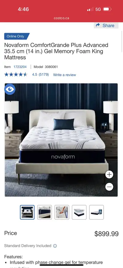 Brand New Novaform ComfortGrande Plus Advanced 35.5 cm (14 in.) , View more