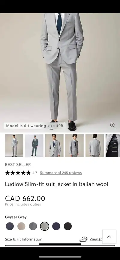 Mens J Crew Suit Jacket Loro Piana Fabric Small, View more