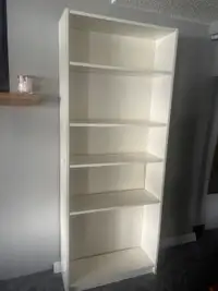 Tall white bookshelf