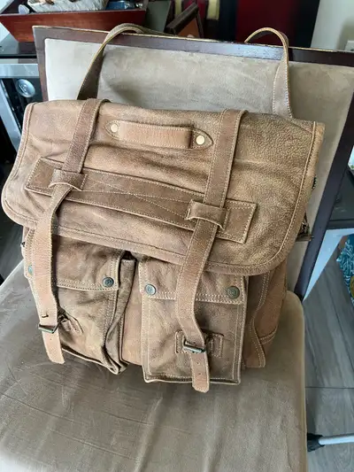 Vintage stylish messenger bag with brass hardware , View more