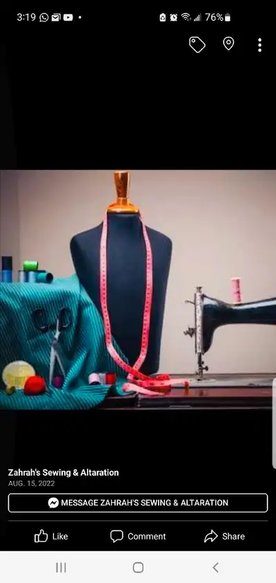 All kinds of alteration, wedding Gowns, every day wear etc.15 years experience, westend Dm for more...