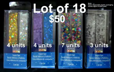 Lot of sequin tape as per the photo. Price is for the entire lot. Brand new. Please note that the ou...