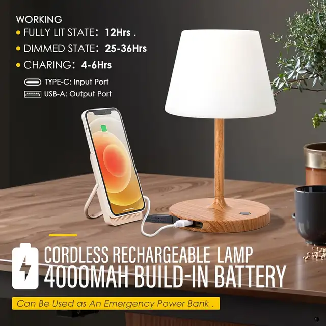 Cordless Outdoor Touch Table Lamp, Waterproof Small Shower Lamp, in Indoor Lighting & Fans in Mississauga / Peel Region - Image 7