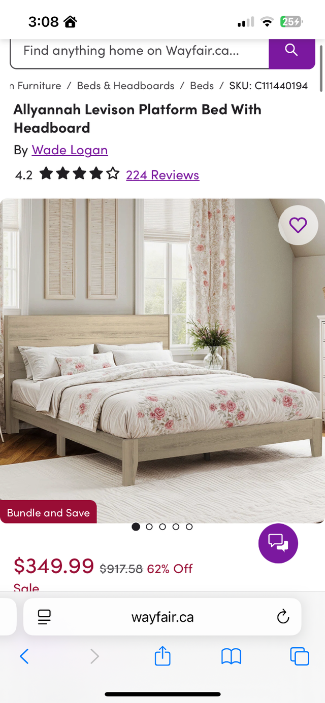Queen Bed Frame and 12 inch Plush Mattress in Beds & Mattresses in Delta/Surrey/Langley - Image 4
