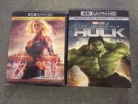 New Marvel 4K bluray Captain Marvel The Incredible Hulk