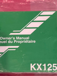 Kawasaki KX125 vintage discontinued Owners Manual oem 99929-1998