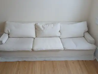 Excellent condition living room couch, one off fabricated cover, View more