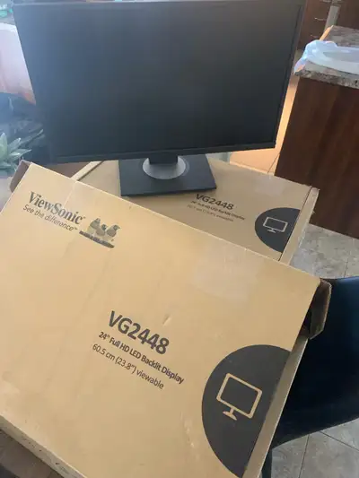 ViewSonic VG2448 monitors (x2) IPS | 24” | 1080p | 60Hz Both in original boxes complete with HDMI an...