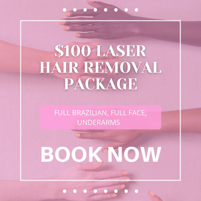 $100 laser hair removal full body package! in Other in Oshawa / Durham Region