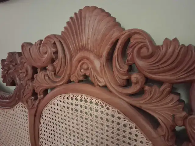 Teak wood couch, hand carved & woven in Sri Lanka, 27" x 77" in Couches & Futons in City of Toronto - Image 3