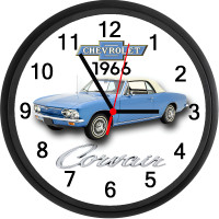 1966 Chevrolet Corvair (Marina Blue) Custom Wall Clock - New