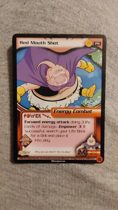 DRAGON BALL Z CCG RED MOUTH SHOT P6 BUU SAGA RARE PROMO 2003 , View more