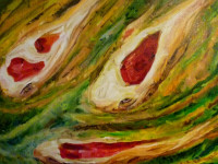 Three Koi Fish, Original Oil Painting (24x36") FRAMED