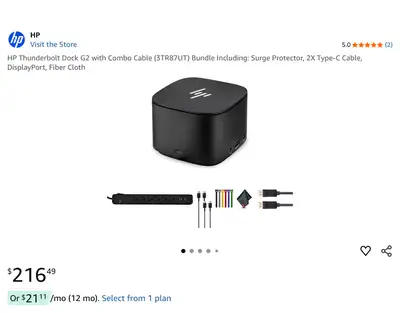 An HP docking system. Model G2 Bought it for $216.00 plus taxes in February and found that I didn’t...