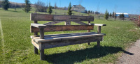 Reclaimed wood garden benches