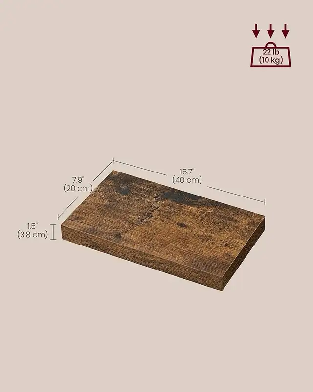 VASAGLE Wall Shelves Set of 3, Floating Shelves, Wall Mounted, 8 in Home Décor & Accents in Markham / York Region - Image 3