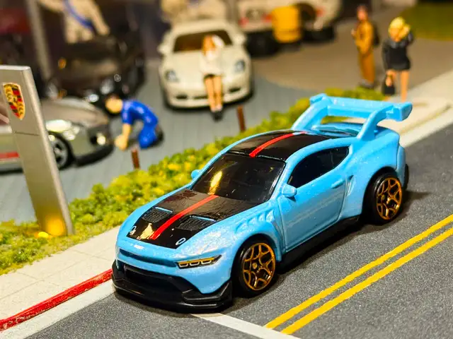 Loose hot wheels ford mustang GTD light blue 