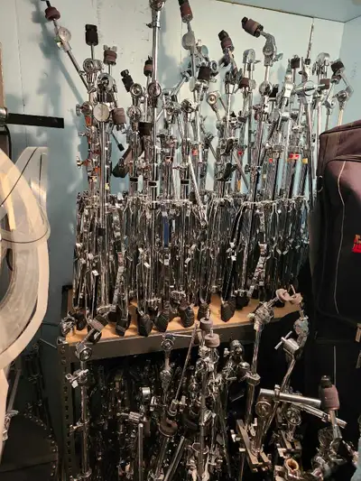 Assorted Pearl drum hardware., View more