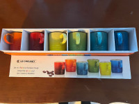Le Crueset set of 6 Rainbow Espresso Mugs